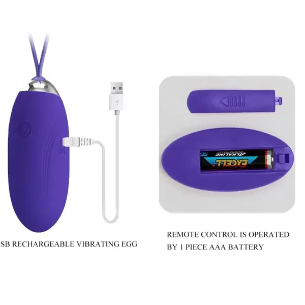 PRETTY LOVE - JENNY YOUTH HUEVO VIBRADOR CONTROL REMOTO VIOLETA - Imagen 6