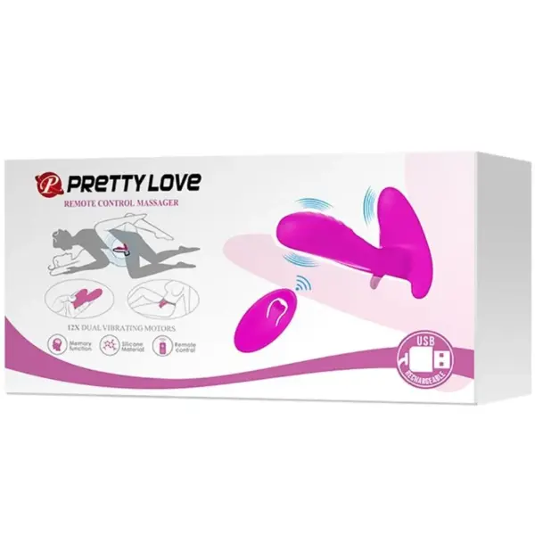 PRETTY LOVE - MASAJEADOR & VIBRADOR 12 VIBRACIONES CONTROL REMOTO MORADO - Imagen 9