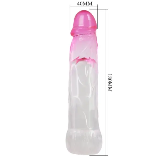 Pretty Love - Funda realística alargadora de 6 cm para pene rosa - Imagen 4
