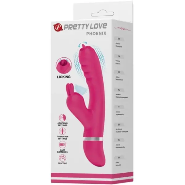 PRETTY LOVE - PHOENIX VIBRADOR RABBIT MULTIFUNCIÓN ROSA - Imagen 6