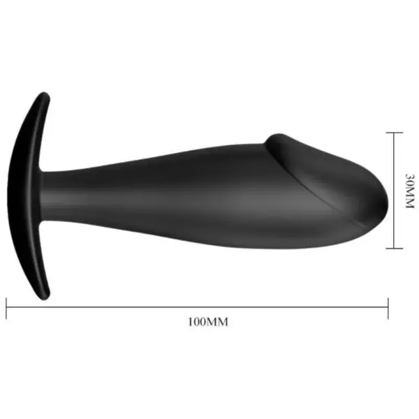 Pretty Love - Plug anal silicona forma pene negro - Imagen 5