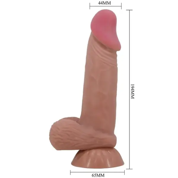 Pretty Love - Sliding Skin Series Dildo Realístico con Ventosa Moreno 19.4 cm - Imagen 6