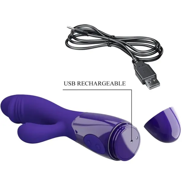 Pretty Love - Vibrador rabbit con licking morado - Imagen 5