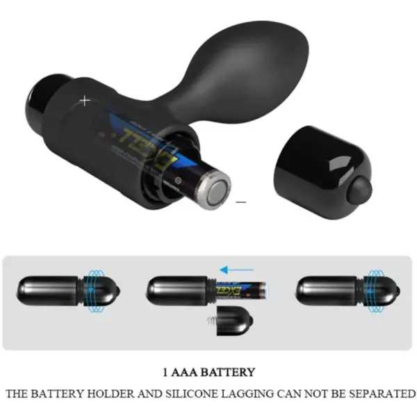 Pretty Love - Vibrador Plug Anal con 10 Vibraciones Negro - Imagen 6