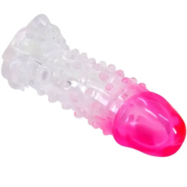 Pretty Love - Wilford Funda Realística Alargadora con Relieve para Pene Rosa - Imagen 3