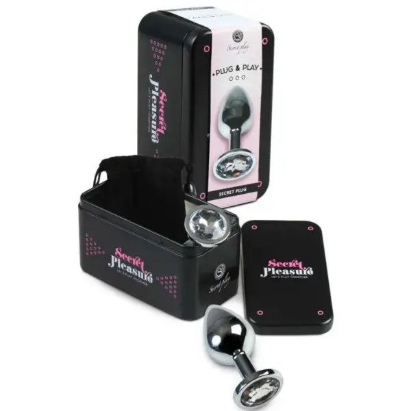 SECRETPLAY - Plug Anal Aluminio Transparente 8 cm para Placer Inigualable - Imagen 2