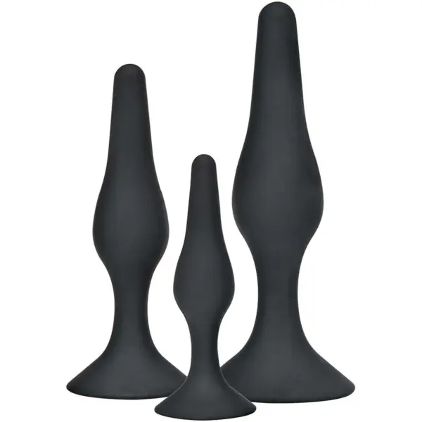 TOYJOY - Curvy Companions Plug Anal 3 Piezas Negro para Placer Total