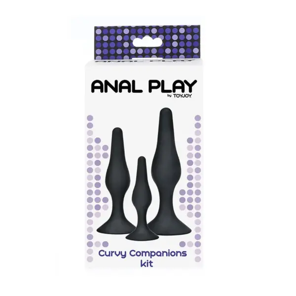 TOYJOY - Curvy Companions Plug Anal 3 Piezas Negro para Placer Total - Imagen 3