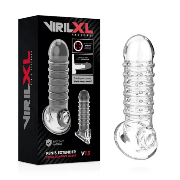 VIRILXL - Extensión y Funda de Pene V15 Transparente para Placer Aumentado - Imagen 2