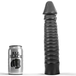 ALL BLACK - Dildo 26 cm Estriado para Placer Intenso
