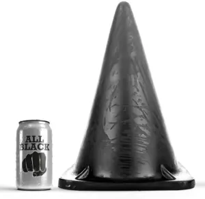 ALL BLACK - Buttplug triangular 30 cm para un placer anal excepcional