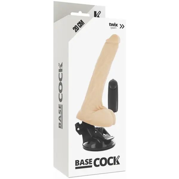 BASECOCK - Vibrador Realístico Control Remoto Natural con Testículos 20 cm - 4 cm - Imagen 4
