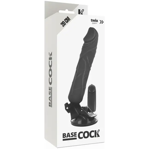BASECOCK - Vibrador Realístico Control Remoto Negro 20 cm - 4 cm - Imagen 4