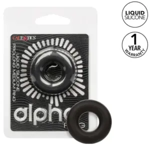 CalExotics - Alpha Anillo Prolong Medio Negro para Placer Duradero