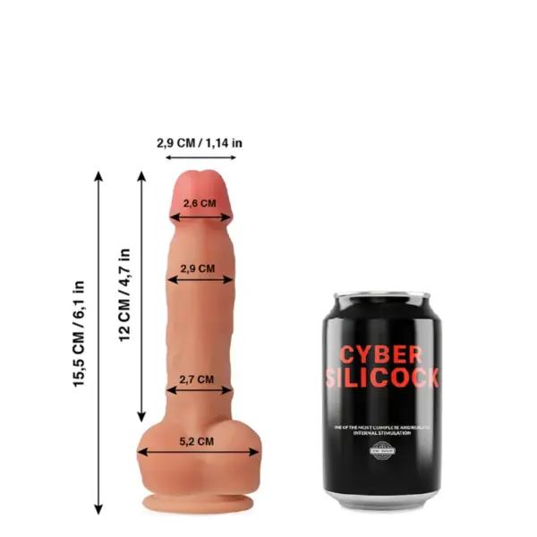 CYBER SILICOCK - Ansel Dildo Realístico de Silicona Líquida 15.5 cm - Imagen 2