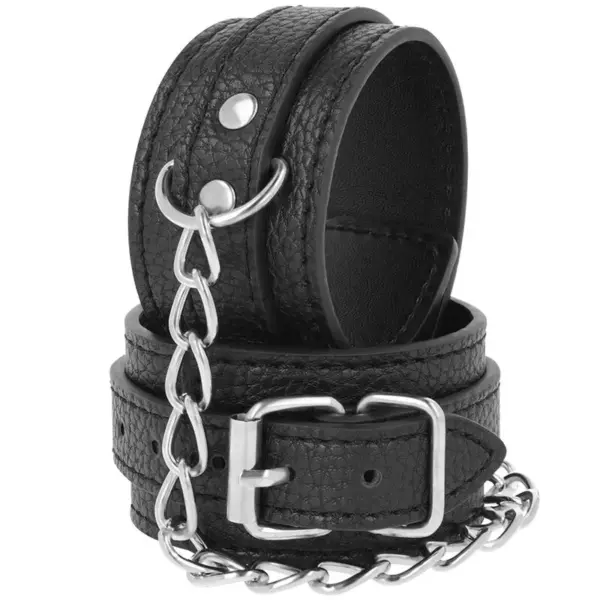 Darkness - Esposas Leather Negro Textura para BDSM y Bondage - Imagen 2