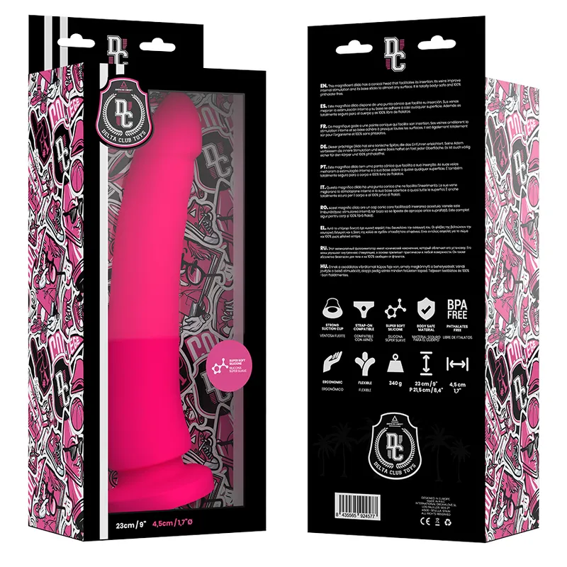 Delta Club - Dildo Realista Rosa Silicona Médica 23 cm - 4.5 cm - Imagen 6