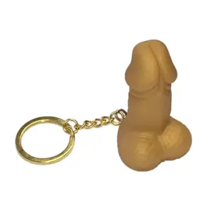 Diablo Picante - Silbato llavero con forma de pene dorado