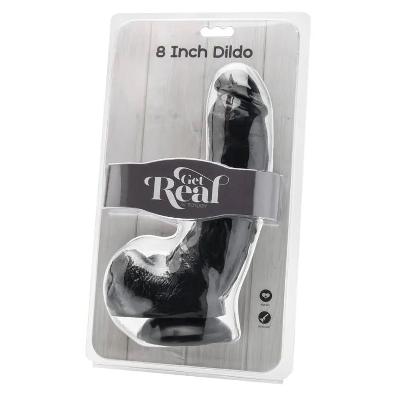Get Real - Dildo 20,5 cm con testículos negro - Imagen 2
