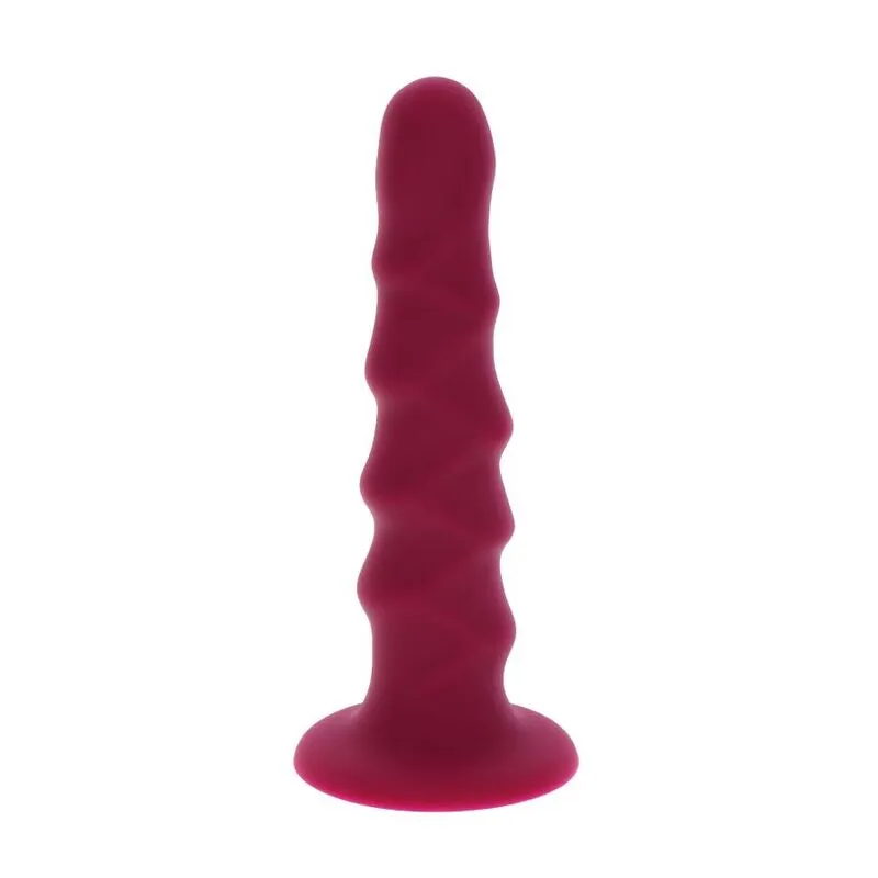 GET REAL - Dong Rizado de 12 cm Rojo para Placer Intenso