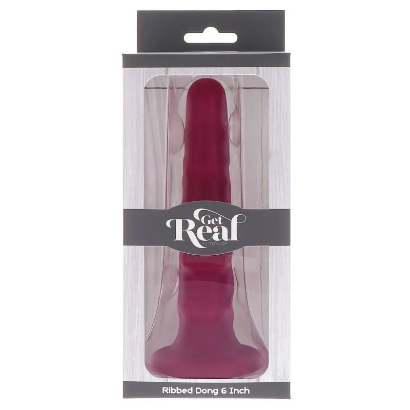 GET REAL - Dong Rizado de 12 cm Rojo para Placer Intenso - Imagen 6
