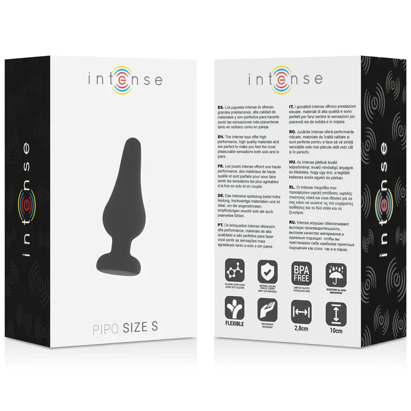 INTENSE - Anal Plug Pipo S Silicona Negro 9.8 cm - Imagen 4