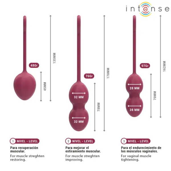 INTENSE - Kit de Bolas Kegel Charli en Violeta para el Bienestar Íntimo - Imagen 5