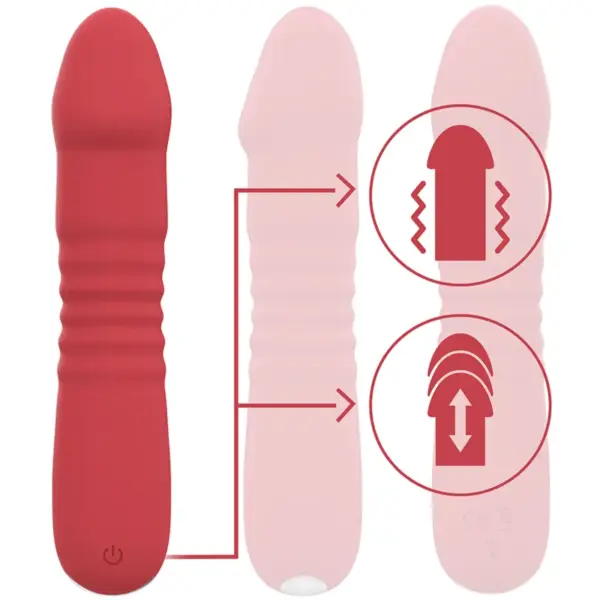 INTENSE - Vibrador Up & Down 10 Vibraciones Rojo para Placer Inigualable - Imagen 2
