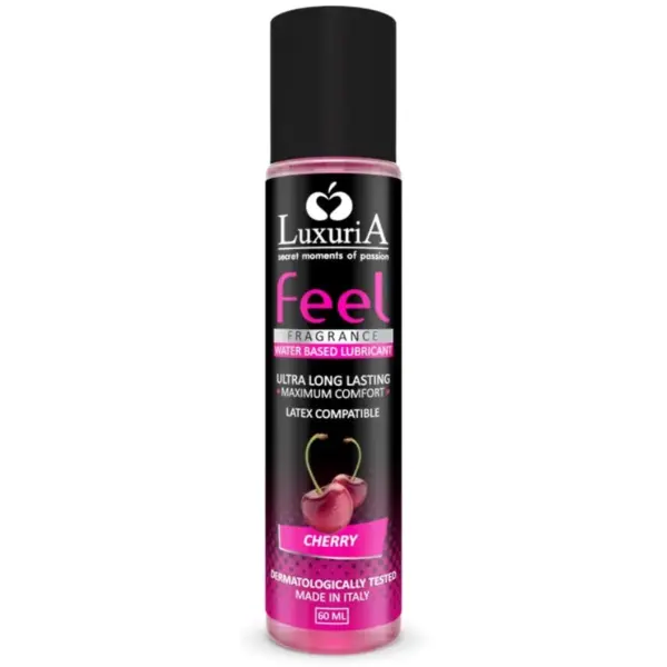 Luxuria Feel - Lubricante base agua cereza 60 ml para momentos íntimos