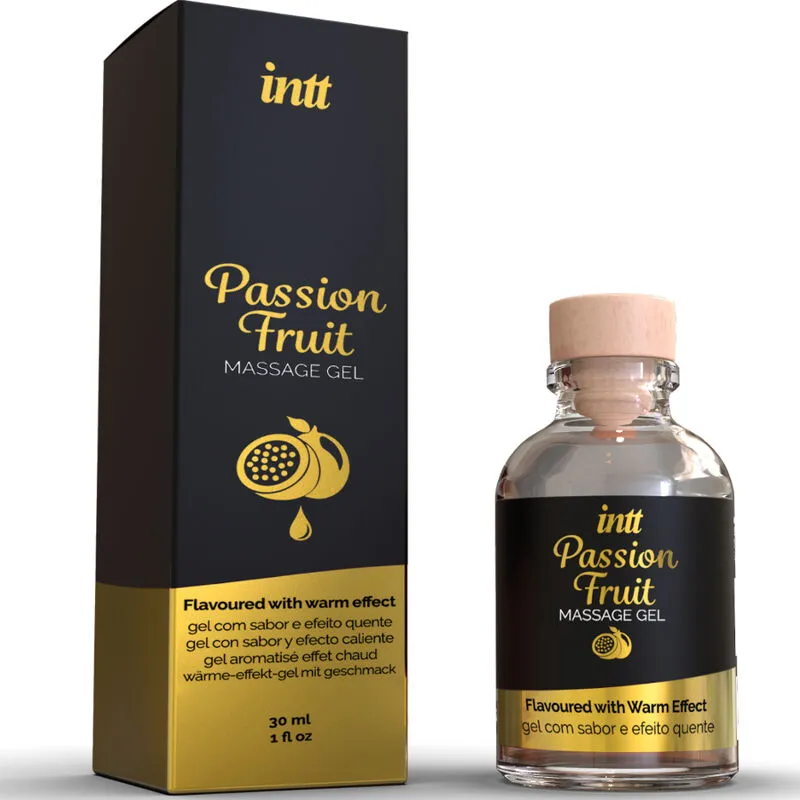 INTT Massage & Oral Sex - Gel de masaje sabor a fruta de la pasión efecto calor - Imagen 2