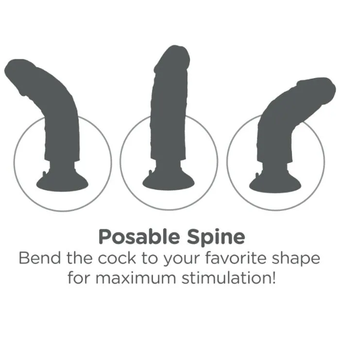 KING COCK - Dildo vibrador marrón 15.24 cm - Imagen 6