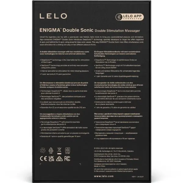 LELO - ENIGMA Double Sonic Vibrador Punto G Morado - Imagen 5