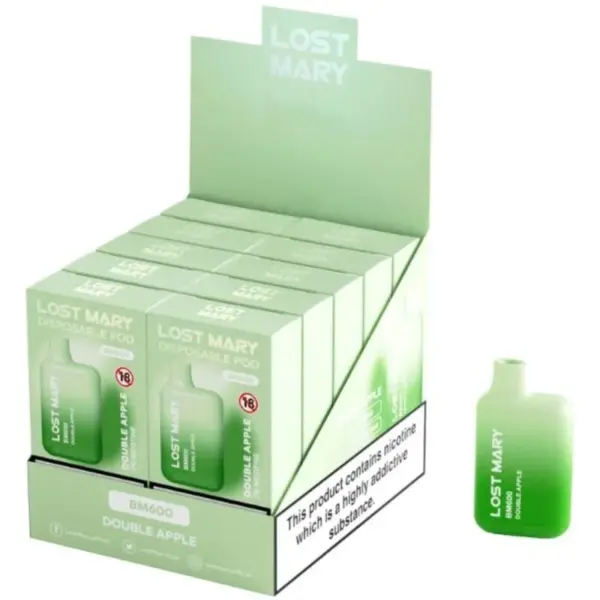Lost Mary - BM600 Vaper Nicotina 2% Desechable Sabor Doble Manzana - Imagen 2
