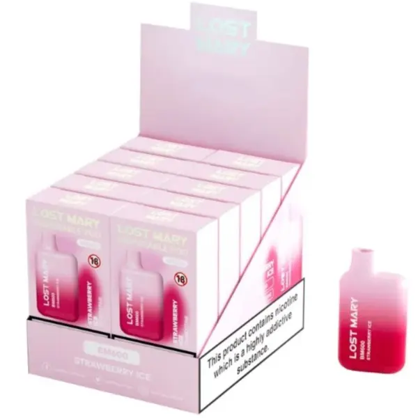 Lost Mary - BM600 Vaper Nicotina 2% Desechable Sabor Fresa Helada - Imagen 2