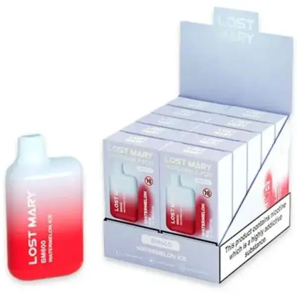 LOST MARY - BM600 VAPER NICOTINA 2% DESECHABLE SABOR SANDÍA HELADA - Imagen 2