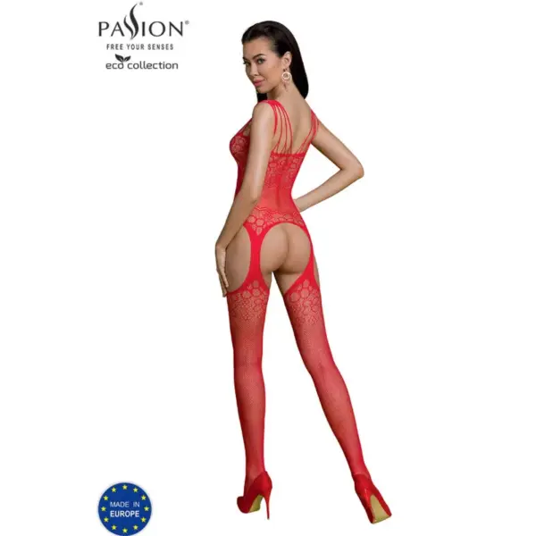 PASSION - Bodystocking ECO BS004 Rojo para una Pasión Sostenible - Imagen 2