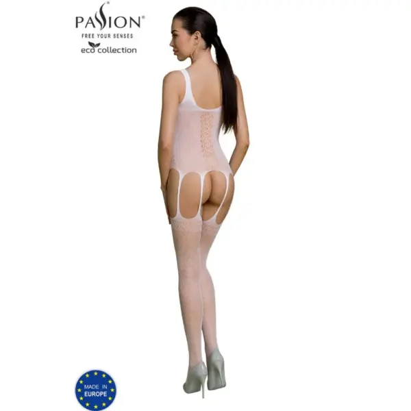 PASSION - Bodystocking Ecológico BS007 Blanco para Siluetas Seductoras - Imagen 2