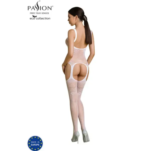 PASSION - Bodystocking Eco BS008 Blanco: Lencería Ecológica y Sexy - Imagen 2