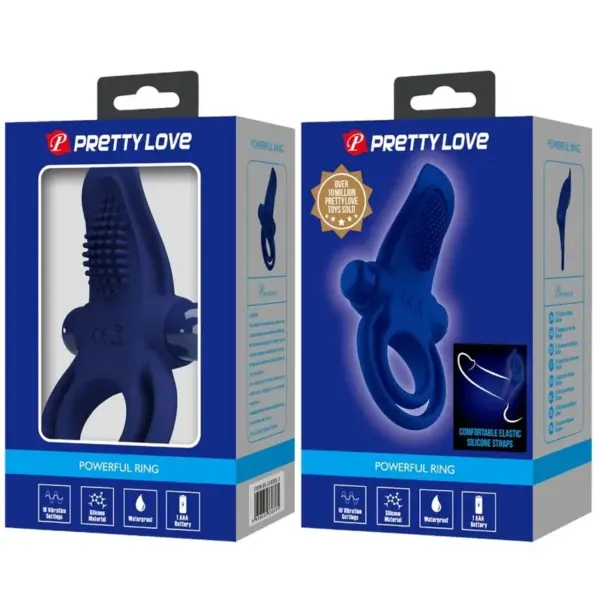 Pretty Love - Bronson Doble Anillo con Vibración Azul - Imagen 9