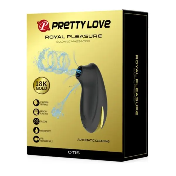 Pretty Love - Masajeador de lujo recargable negro con ondas estimuladoras - Imagen 11