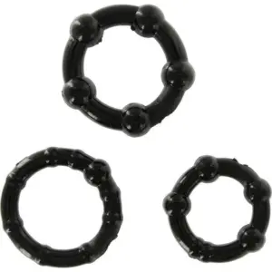 SEVEN CREATIONS - Juego Tres Anillos Pene Negro