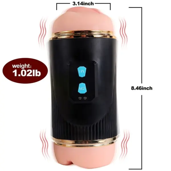 SHEQU - Masturbador Doble con Vibración Dual Boca y Vagina - Imagen 11
