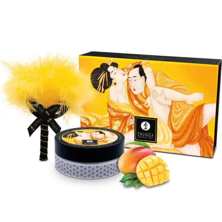 SHUNGA - Kit Polvos de Masaje Comestible Mango para Momentos Sensuales