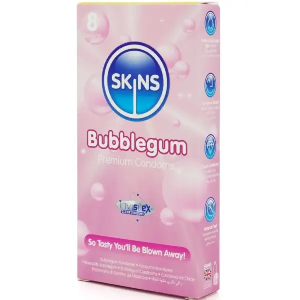 SKINS - Preservativos Premium Sabor Chicle Pack 8 - Imagen 2