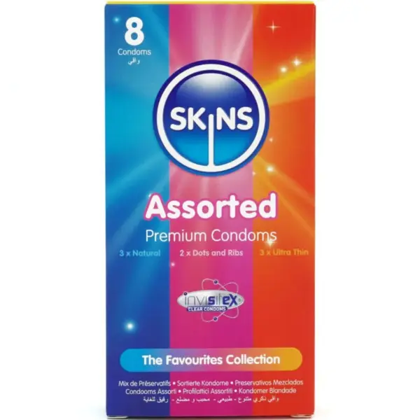 SKINS - Surtido de Preservativos Premium Pack 8 para el Placer Seguro