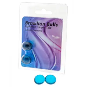 TALOKA - Gel excitante efecto frío con 2 bolas brasileñas para masajes