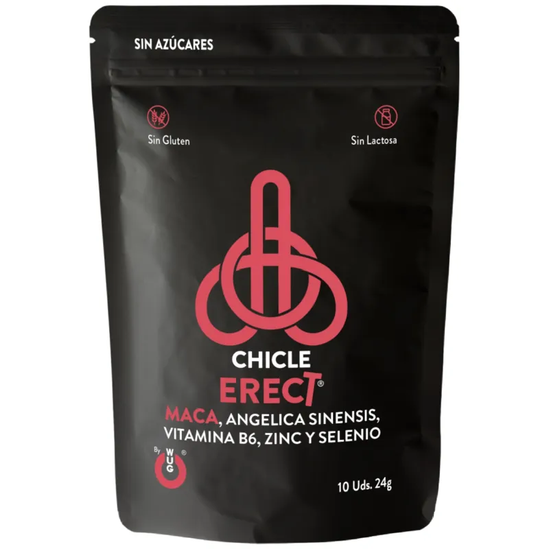 WUG ERECT – Chicle funcional con Maca, Zinc y Vitaminas para rendimiento masculino