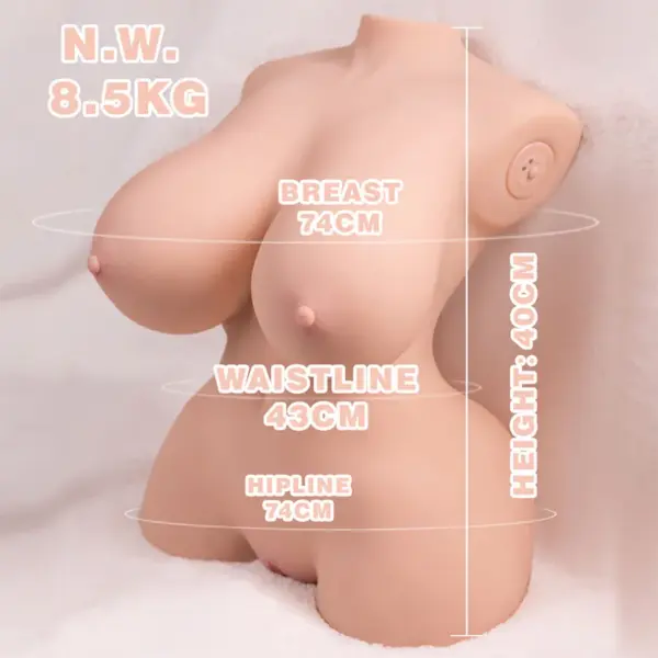 XISE - Torso realístico femenino con vibración y thrusting de 40 cm - Imagen 11