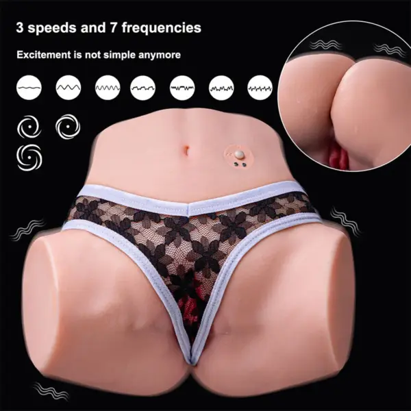 XISE - Tracy Vibrating Masturbador Vagina y Ano Realístico Multiposición con Vibración - Imagen 7