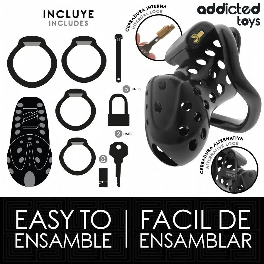 ADDICTED TOYS LOCKED - Jaula de castidad para pene 10,5 cm - Imagen 4